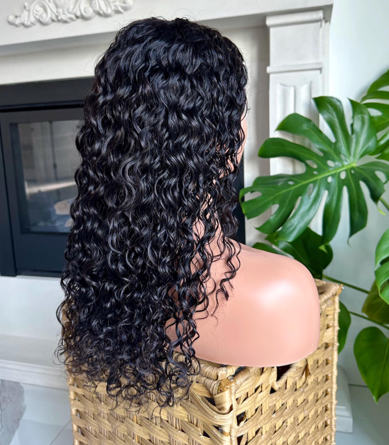 Long Water Curly human hair wig, wet hair, wet wig, glueless wig, curly wig, wigs for black women