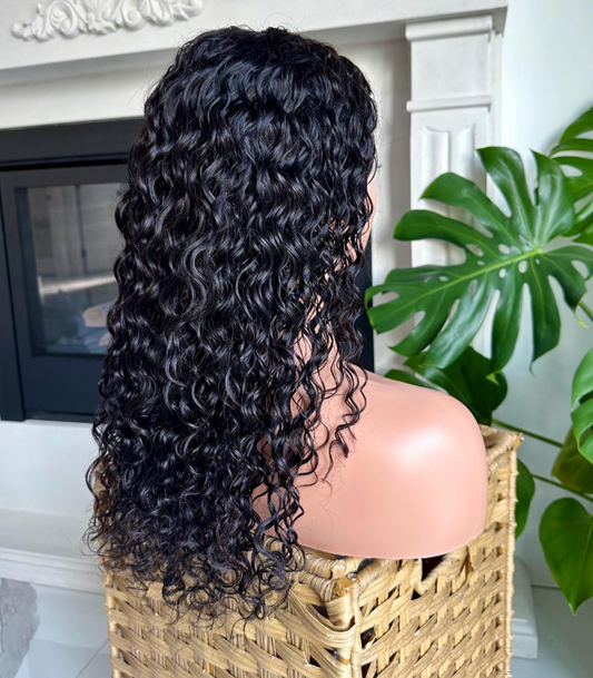 Long Water Curly human hair wig, wet hair, wet wig, glueless wig, curly wig, wigs for black women